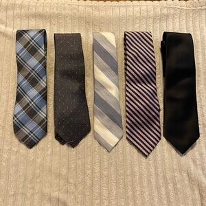 Elegant Men's Tie Set - Black, Gray, Blue, Pink, White